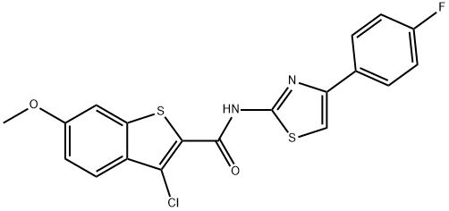 3-chloro-N-(4-(4-fluorophenyl)thiazol-2-yl)-6-methoxybenzo[b]thiophene-2-carboxamide Structure