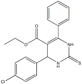 ethyl 4-(4-chlorophenyl)-6-phenyl-2-thioxo-1,2,3,4-tetrahydropyrimidine-5-carboxylate Structure