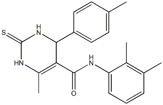 N-(2,3-dimethylphenyl)-6-methyl-2-thioxo-4-(p-tolyl)-1,2,3,4-tetrahydropyrimidine-5-carboxamide 구조식 이미지