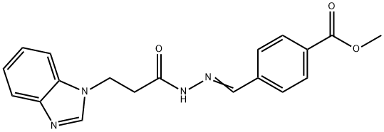 methyl (E)-4-((2-(3-(1H-benzo[d]imidazol-1-yl)propanoyl)hydrazono)methyl)benzoate Structure