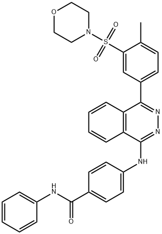 4-[[4-(4-methyl-3-morpholin-4-ylsulfonylphenyl)phthalazin-1-yl]amino]-N-phenylbenzamide 구조식 이미지