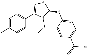 (Z)-4-((3-ethyl-4-(p-tolyl)thiazol-2(3H)-ylidene)amino)benzoic acid 구조식 이미지