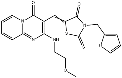 (Z)-3-(furan-2-ylmethyl)-5-((2-((2-methoxyethyl)amino)-4-oxo-4H-pyrido[1,2-a]pyrimidin-3-yl)methylene)-2-thioxothiazolidin-4-one 구조식 이미지