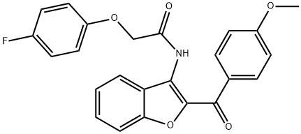 2-(4-fluorophenoxy)-N-(2-(4-methoxybenzoyl)benzofuran-3-yl)acetamide 구조식 이미지