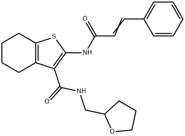 2-cinnamamido-N-((tetrahydrofuran-2-yl)methyl)-4,5,6,7-tetrahydrobenzo[b]thiophene-3-carboxamide Structure