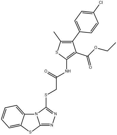 ethyl 2-(2-(benzo[4,5]thiazolo[2,3-c][1,2,4]triazol-3-ylthio)acetamido)-4-(4-chlorophenyl)-5-methylthiophene-3-carboxylate Structure