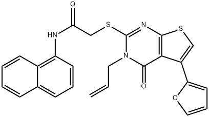 2-((3-allyl-5-(furan-2-yl)-4-oxo-3,4-dihydrothieno[2,3-d]pyrimidin-2-yl)thio)-N-(naphthalen-1-yl)acetamide Structure