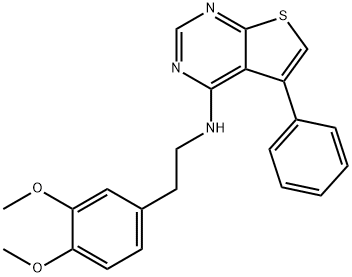 N-(3,4-dimethoxyphenethyl)-5-phenylthieno[2,3-d]pyrimidin-4-amine 구조식 이미지