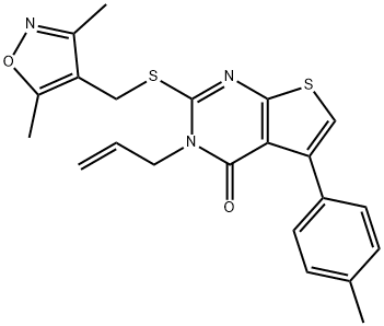 3-allyl-2-(((3,5-dimethylisoxazol-4-yl)methyl)thio)-5-(p-tolyl)thieno[2,3-d]pyrimidin-4(3H)-one Structure