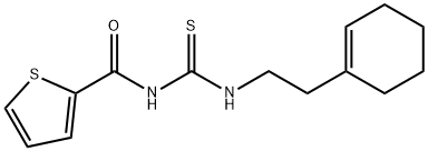 N-({[2-(1-cyclohexen-1-yl)ethyl]amino}carbonothioyl)-2-thiophenecarboxamide Structure