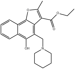 ethyl 5-hydroxy-2-methyl-4-(piperidin-1-ylmethyl)naphtho[1,2-b]furan-3-carboxylate Structure