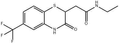 N-ethyl-2-(3-oxo-6-(trifluoromethyl)-3,4-dihydro-2H-benzo[b][1,4]thiazin-2-yl)acetamide 구조식 이미지
