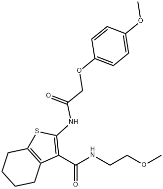 N-(2-methoxyethyl)-2-(2-(4-methoxyphenoxy)acetamido)-4,5,6,7-tetrahydrobenzo[b]thiophene-3-carboxamide Structure