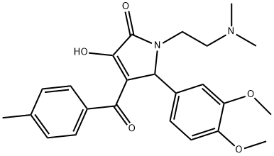 5-(3,4-dimethoxyphenyl)-1-(2-(dimethylamino)ethyl)-3-hydroxy-4-(4-methylbenzoyl)-1,5-dihydro-2H-pyrrol-2-one 구조식 이미지