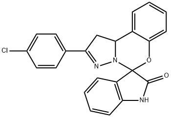 2-(4-chlorophenyl)-1,10b-dihydrospiro[benzo[e]pyrazolo[1,5-c][1,3]oxazine-5,3-indolin]-2-one Structure