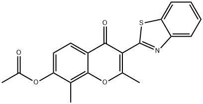 3-(benzo[d]thiazol-2-yl)-2,8-dimethyl-4-oxo-4H-chromen-7-yl acetate 구조식 이미지