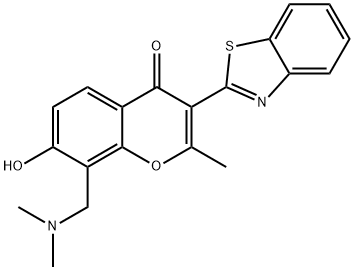 3-(benzo[d]thiazol-2-yl)-8-((dimethylamino)methyl)-7-hydroxy-2-methyl-4H-chromen-4-one 구조식 이미지