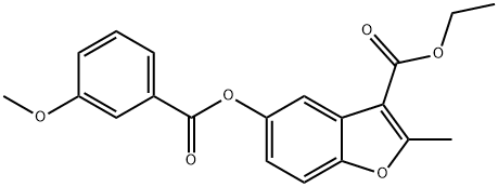 ethyl 5-((3-methoxybenzoyl)oxy)-2-methylbenzofuran-3-carboxylate Structure