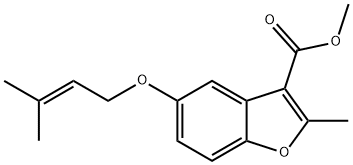 methyl 2-methyl-5-((3-methylbut-2-en-1-yl)oxy)benzofuran-3-carboxylate Structure