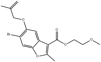 2-methoxyethyl 6-bromo-2-methyl-5-((2-methylallyl)oxy)benzofuran-3-carboxylate 구조식 이미지