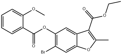 ethyl 6-bromo-5-((2-methoxybenzoyl)oxy)-2-methylbenzofuran-3-carboxylate 구조식 이미지