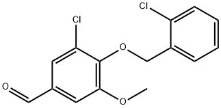 3-chloro-4-[(2-chlorobenzyl)oxy]-5-methoxybenzaldehyde 구조식 이미지