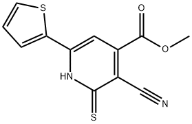 methyl 3-cyano-6-(thiophen-2-yl)-2-thioxo-1,2-dihydropyridine-4-carboxylate Structure