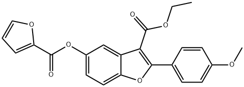 ethyl 5-((furan-2-carbonyl)oxy)-2-(4-methoxyphenyl)benzofuran-3-carboxylate 구조식 이미지