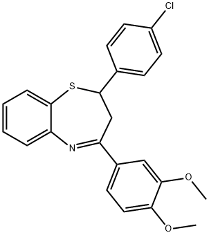 2-(4-chlorophenyl)-4-(3,4-dimethoxyphenyl)-2,3-dihydrobenzo[b][1,4]thiazepine Structure