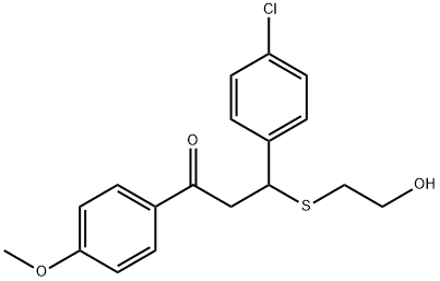 3-(4-chlorophenyl)-3-((2-hydroxyethyl)thio)-1-(4-methoxyphenyl)propan-1-one Structure