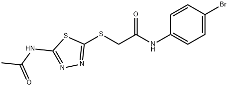 2-((5-acetamido-1,3,4-thiadiazol-2-yl)thio)-N-(4-bromophenyl)acetamide Structure