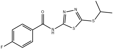 4-fluoro-N-(5-propan-2-ylsulfanyl-1,3,4-thiadiazol-2-yl)benzamide Structure