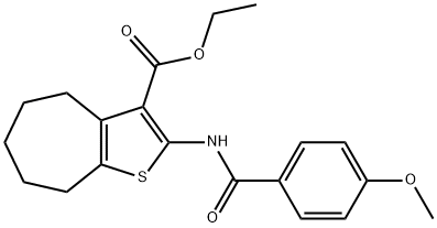 ethyl 2-(4-methoxybenzamido)-5,6,7,8-tetrahydro-4H-cyclohepta[b]thiophene-3-carboxylate Structure