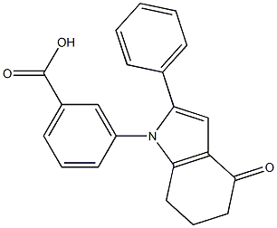 3-(4-oxo-2-phenyl-4,5,6,7-tetrahydro-1H-indol-1-yl)benzoic acid Structure