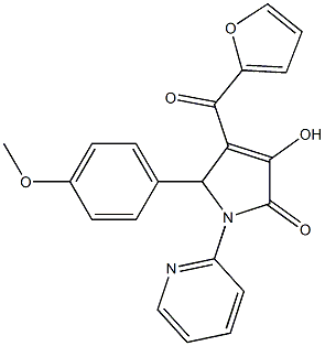 3-(furan-2-carbonyl)-4-hydroxy-2-(4-methoxyphenyl)-1-pyridin-2-yl-2H-pyrrol-5-one 구조식 이미지