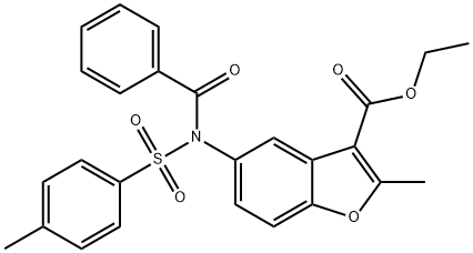 ethyl 2-methyl-5-(N-tosylbenzamido)benzofuran-3-carboxylate 구조식 이미지