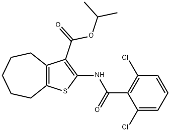 propan-2-yl 2-[(2,6-dichlorobenzoyl)amino]-5,6,7,8-tetrahydro-4H-cyclohepta[b]thiophene-3-carboxylate 구조식 이미지