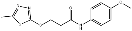 N-(4-methoxyphenyl)-3-[(5-methyl-1,3,4-thiadiazol-2-yl)sulfanyl]propanamide Structure