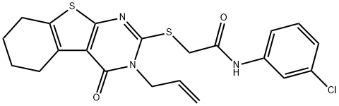 2-((3-allyl-4-oxo-3,4,5,6,7,8-hexahydrobenzo[4,5]thieno[2,3-d]pyrimidin-2-yl)thio)-N-(3-chlorophenyl)acetamide Structure