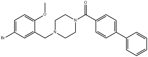 biphenyl-4-yl[4-(5-bromo-2-methoxybenzyl)piperazin-1-yl]methanone Structure