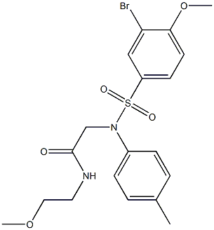 2-(N-(3-bromo-4-methoxyphenyl)sulfonyl-4-methylanilino)-N-(2-methoxyethyl)acetamide Structure