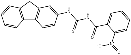 N-(9H-fluoren-2-ylcarbamothioyl)-2-nitrobenzamide 구조식 이미지