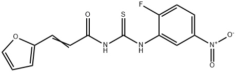 N-{[(2-fluoro-5-nitrophenyl)amino]carbonothioyl}-3-(2-furyl)acrylamide 구조식 이미지