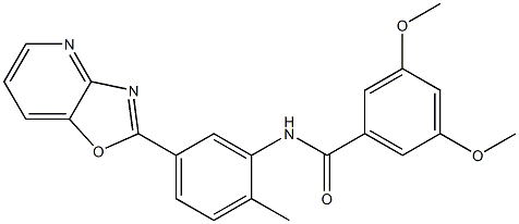 3,5-dimethoxy-N-[2-methyl-5-([1,3]oxazolo[4,5-b]pyridin-2-yl)phenyl]benzamide Structure