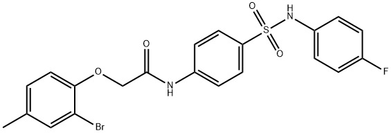 2-(2-bromo-4-methylphenoxy)-N-(4-{[(4-fluorophenyl)amino]sulfonyl}phenyl)acetamide 구조식 이미지