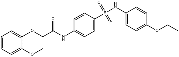 N-(4-{[(4-ethoxyphenyl)amino]sulfonyl}phenyl)-2-(2-methoxyphenoxy)acetamide 구조식 이미지