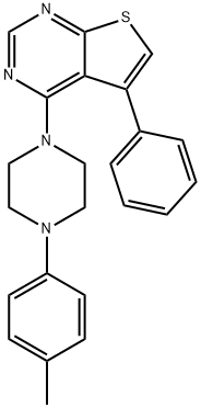 5-phenyl-4-(4-(p-tolyl)piperazin-1-yl)thieno[2,3-d]pyrimidine 구조식 이미지