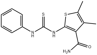 2-[(anilinocarbonothioyl)amino]-4,5-dimethyl-3-thiophenecarboxamide Structure