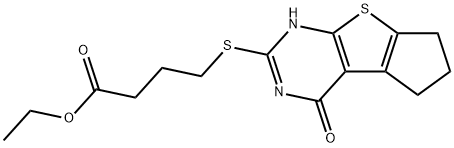 ethyl 4-((4-oxo-3,5,6,7-tetrahydro-4H-cyclopenta[4,5]thieno[2,3-d]pyrimidin-2-yl)thio)butanoate Structure