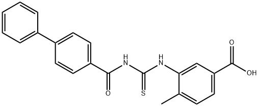 3-{[(biphenyl-4-ylcarbonyl)carbamothioyl]amino}-4-methylbenzoic acid Structure